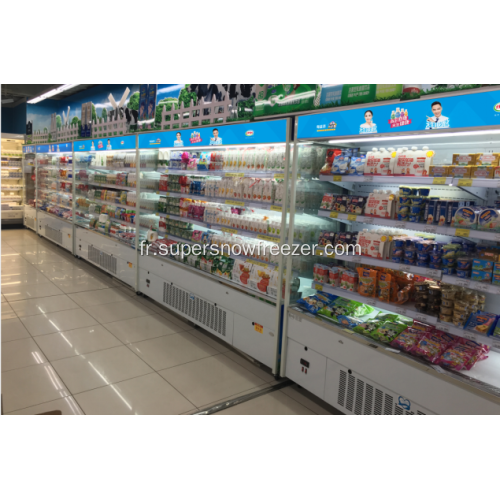 Réfrigérateur ouvert multideck supermarché pour produits laitiers et saucisses